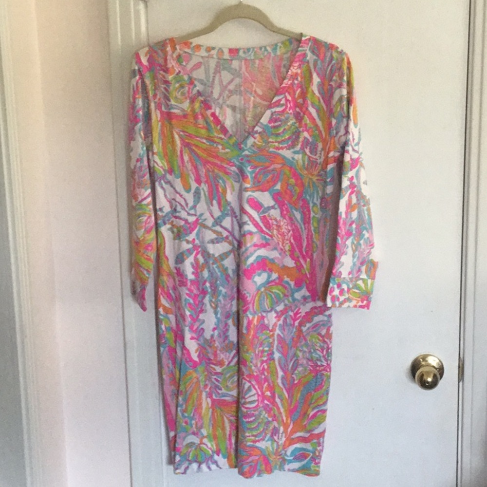 Lilly Pulitzer pima cotton coral jellyfish Dress M